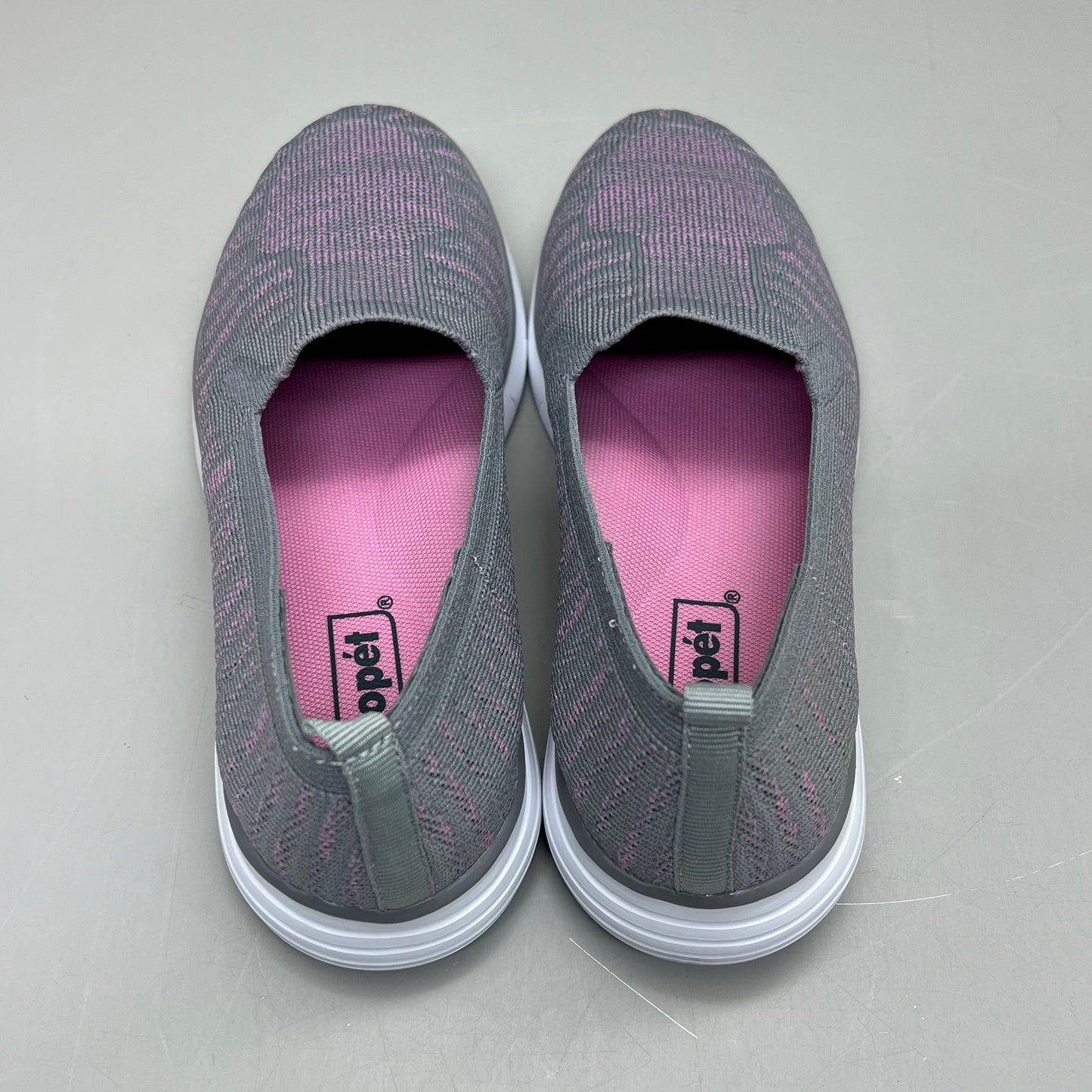 PROPET Travel Fit Slip-On Flexible Shoe Women's Sz 6.5 M(B) Grey/Pink WAT044M