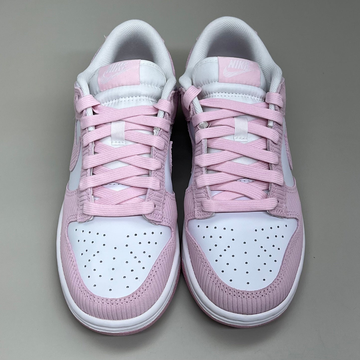 NIKE Classic Dunk Low Leather & Corduroy SZ Womens 8.5 Mens 7 White Pink FN7167