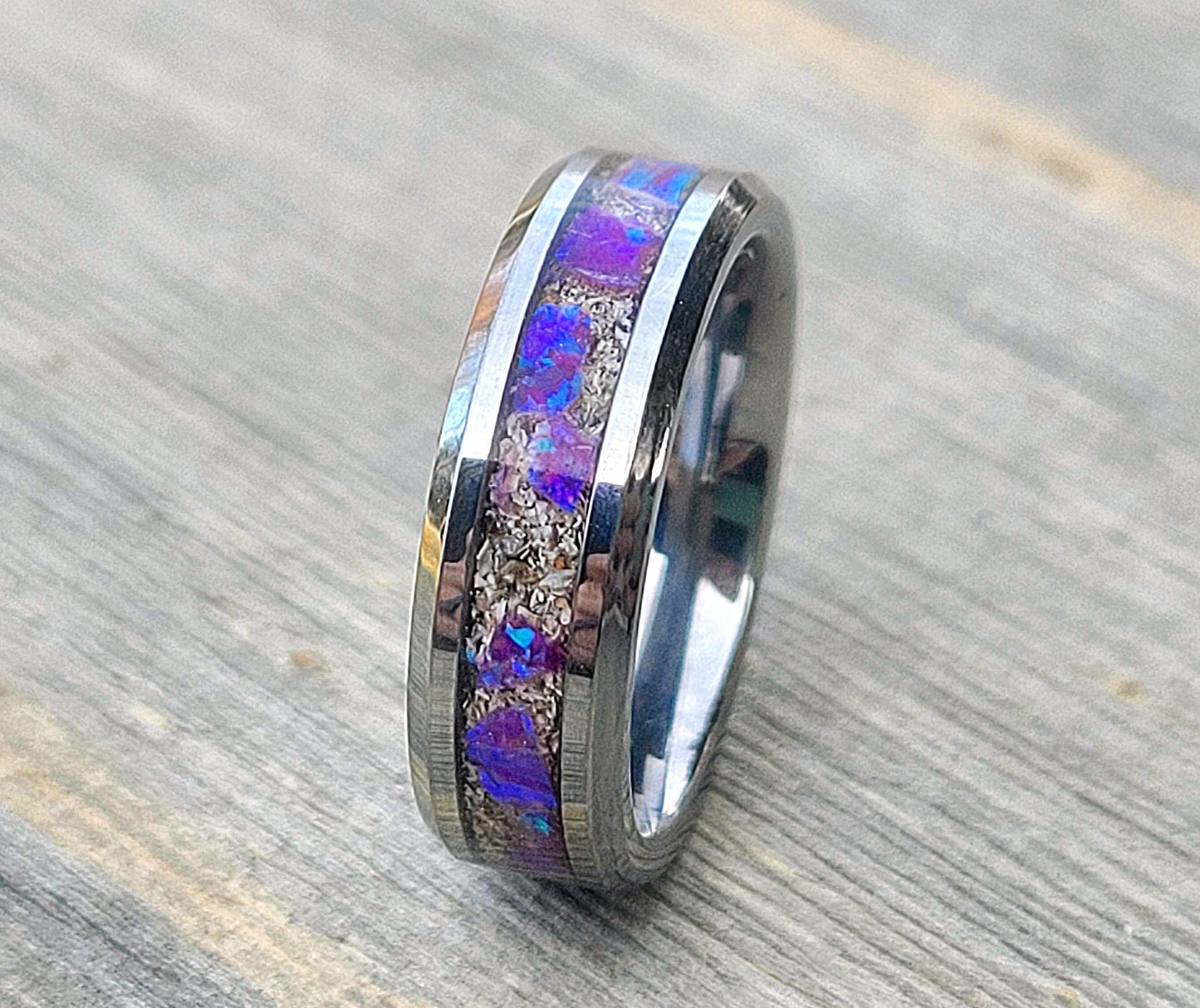 Amethyst Opal & Ashes Ring