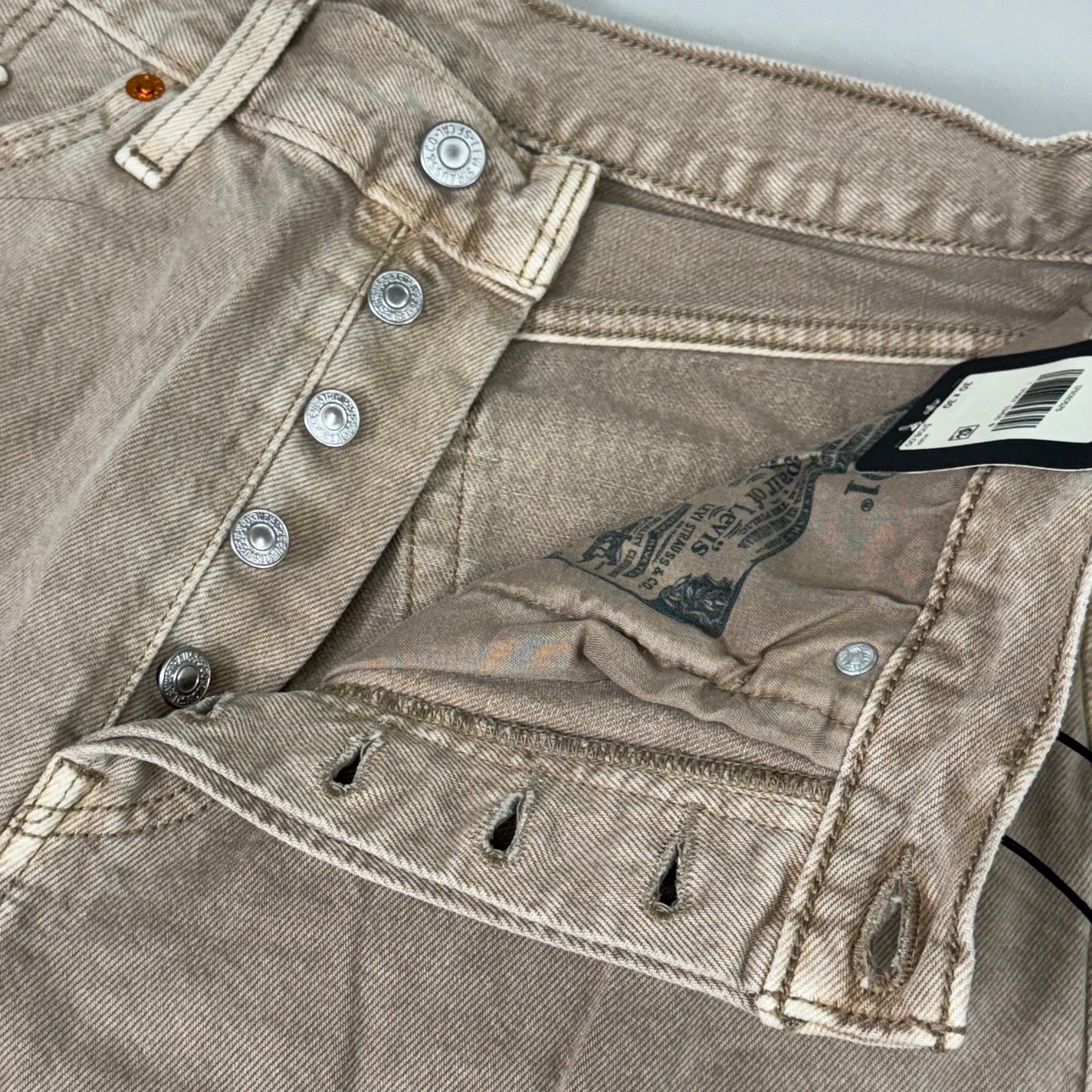 LEVIS 501 Original High Rise Straight Leg Jeans Women's Sz 30x30 Tan 125010525