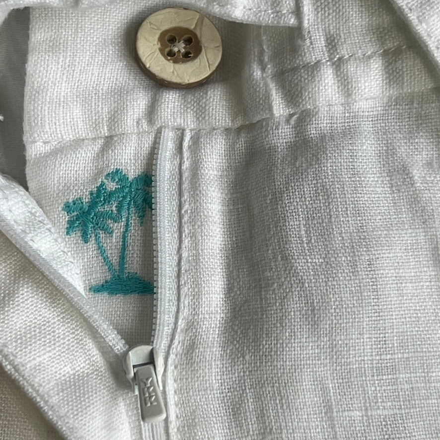 TOMMY BAHAMA Women's Palmbray Tapered Linen Pant White Size XL (New)