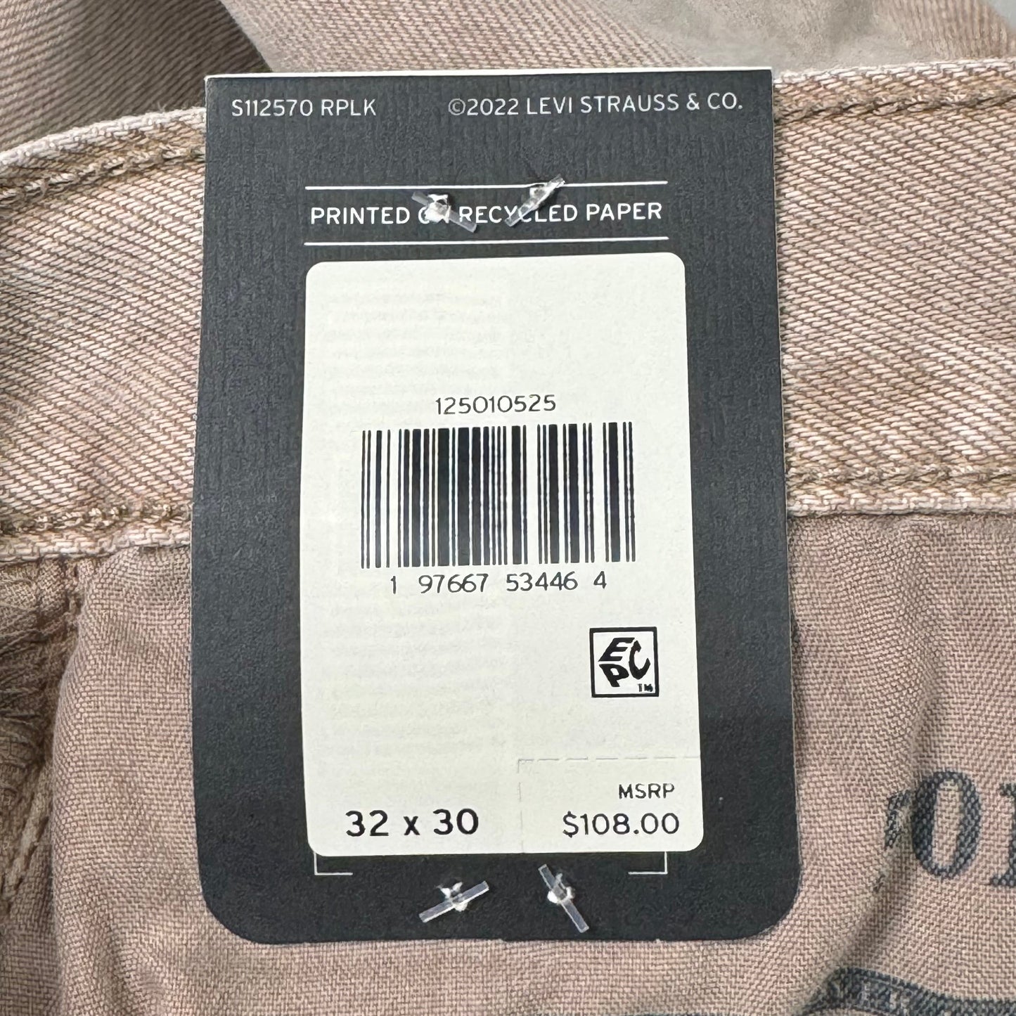 LEVIS 501 Original High Rise Straight Leg Jeans Women's Sz 32x30 Tan 125010525