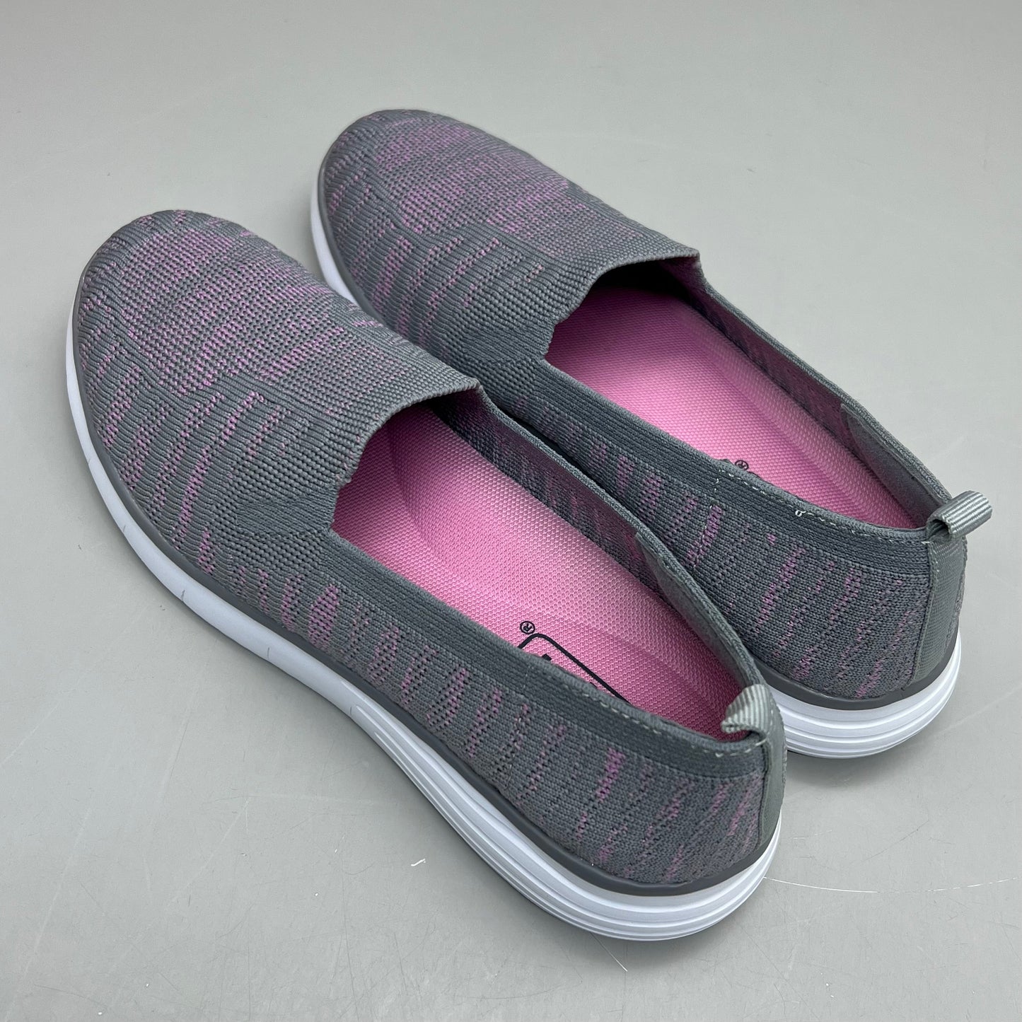 PROPET Travel Fit Slip-On Flexible Shoe Women's Sz 6.5 M(B) Grey/Pink WAT044M