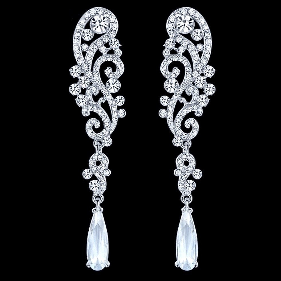 Eileen - Rhinestone Bridal Earrings