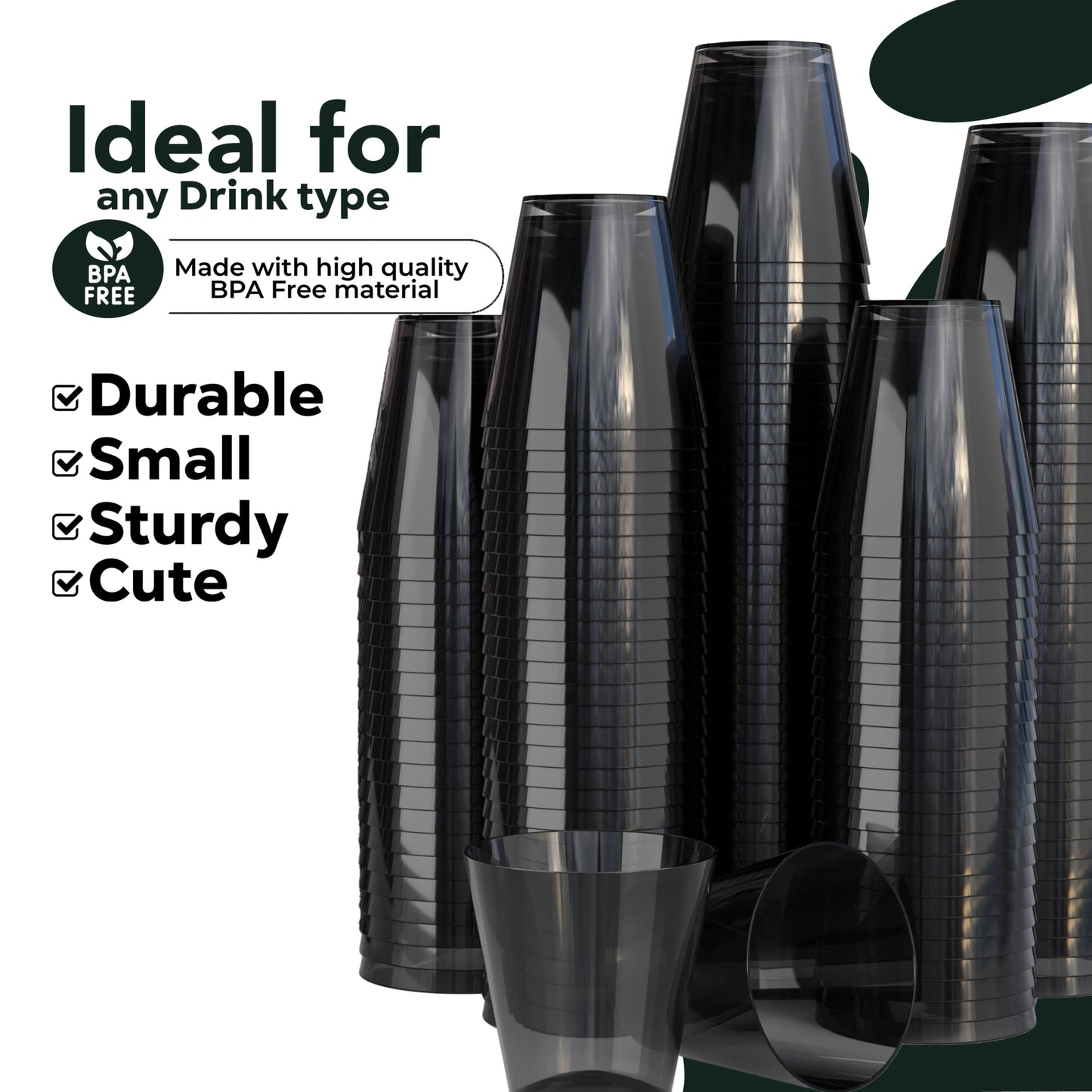 2 Oz. Smokey Plastic Shot Glasses | 100 Count