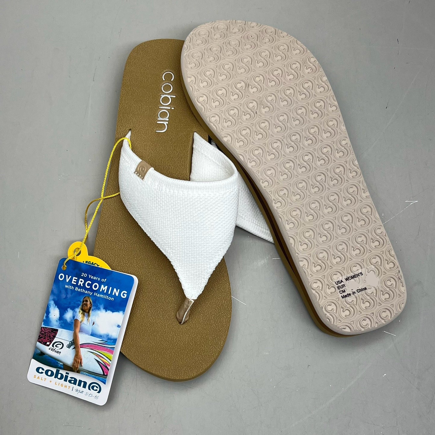 COBIAN Bermuda Bounce Mesh Strap Women's Sz 9 EU 39.5 Cream BEB24-110-9