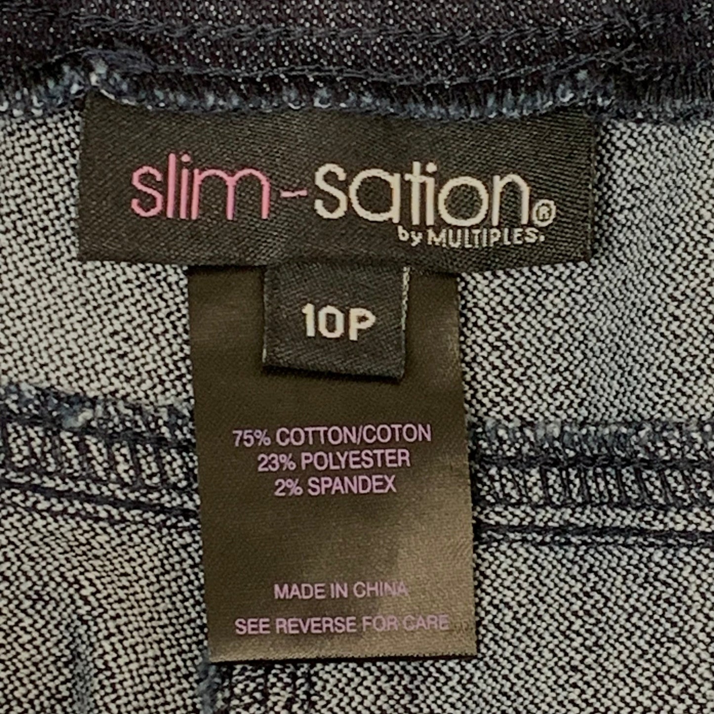 MULTIPLES Ankle Pants Petite Women's Sz 10P Denim M2623P