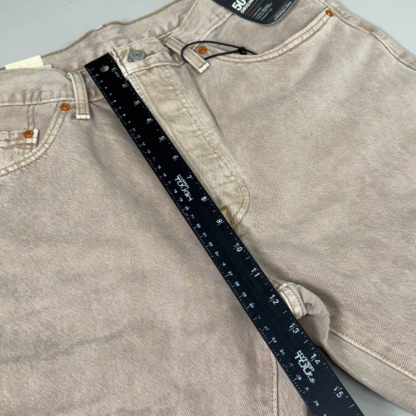 LEVIS 501 Original High Rise Straight Leg Jeans Women's Sz 32x30 Tan 125010525