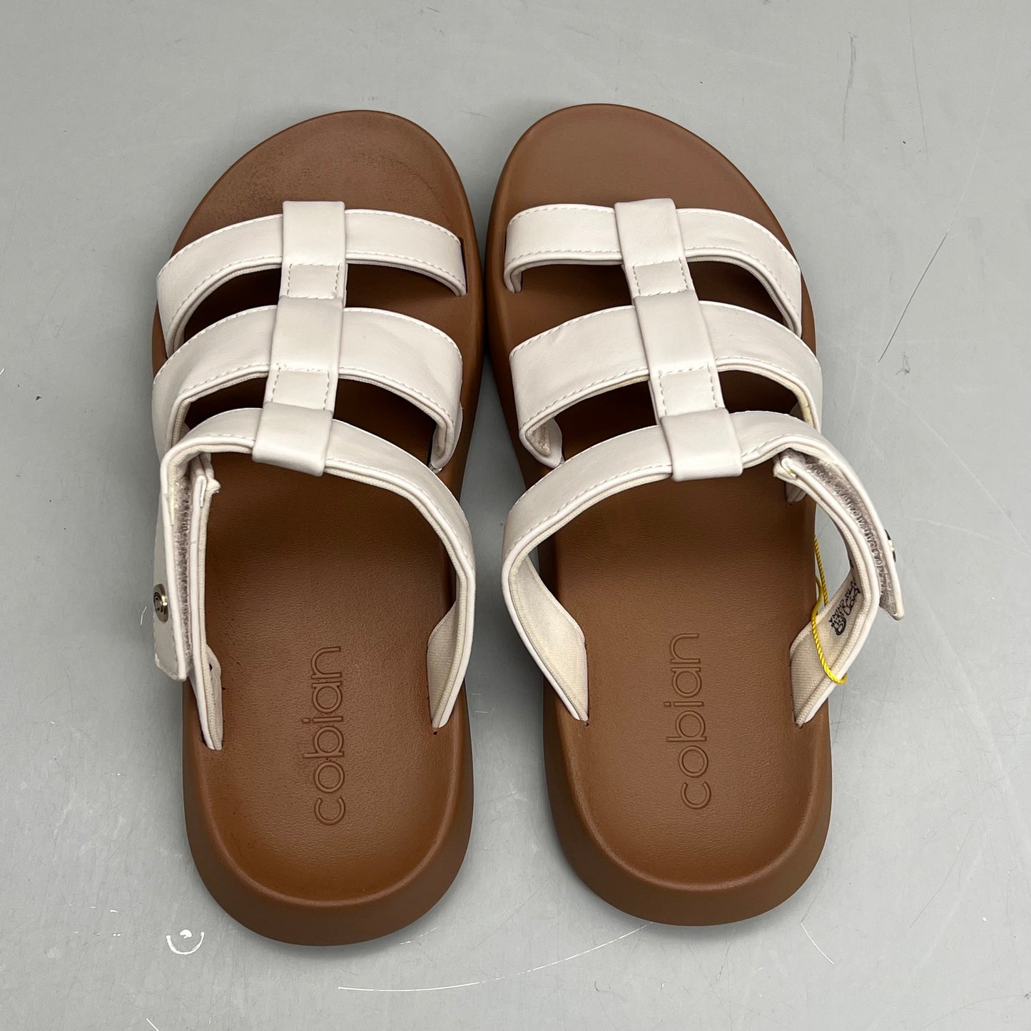 COBIAN Amalfi Synthetic Leather W/ Microfiber Lining Sandals Women's Sz 10, 41 EU Cream AMA25-110-10