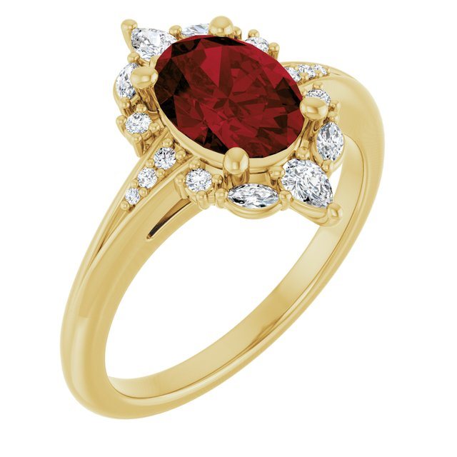14K Yellow 8x6 mm Oval Engagement Ring