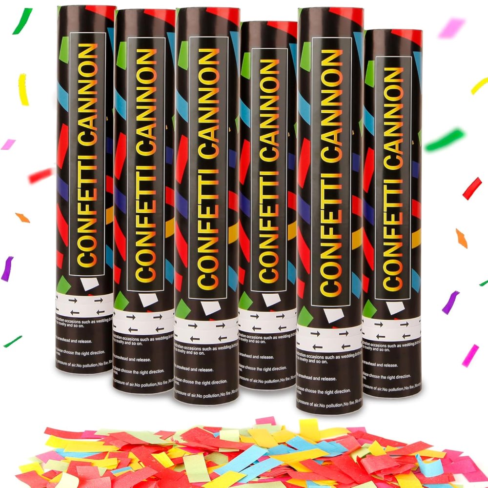 Multicolor Confetti Cannons (12 Pack)