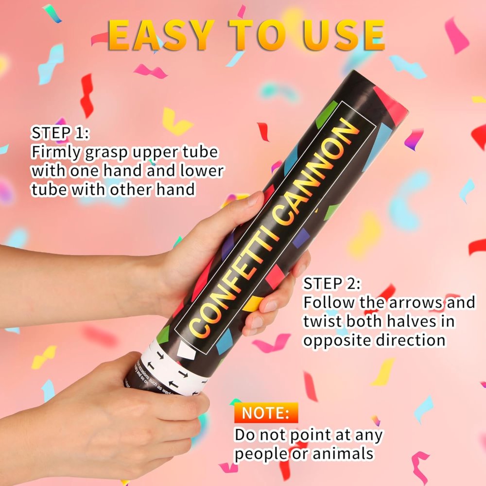Multicolor Confetti Cannons (12 Pack)