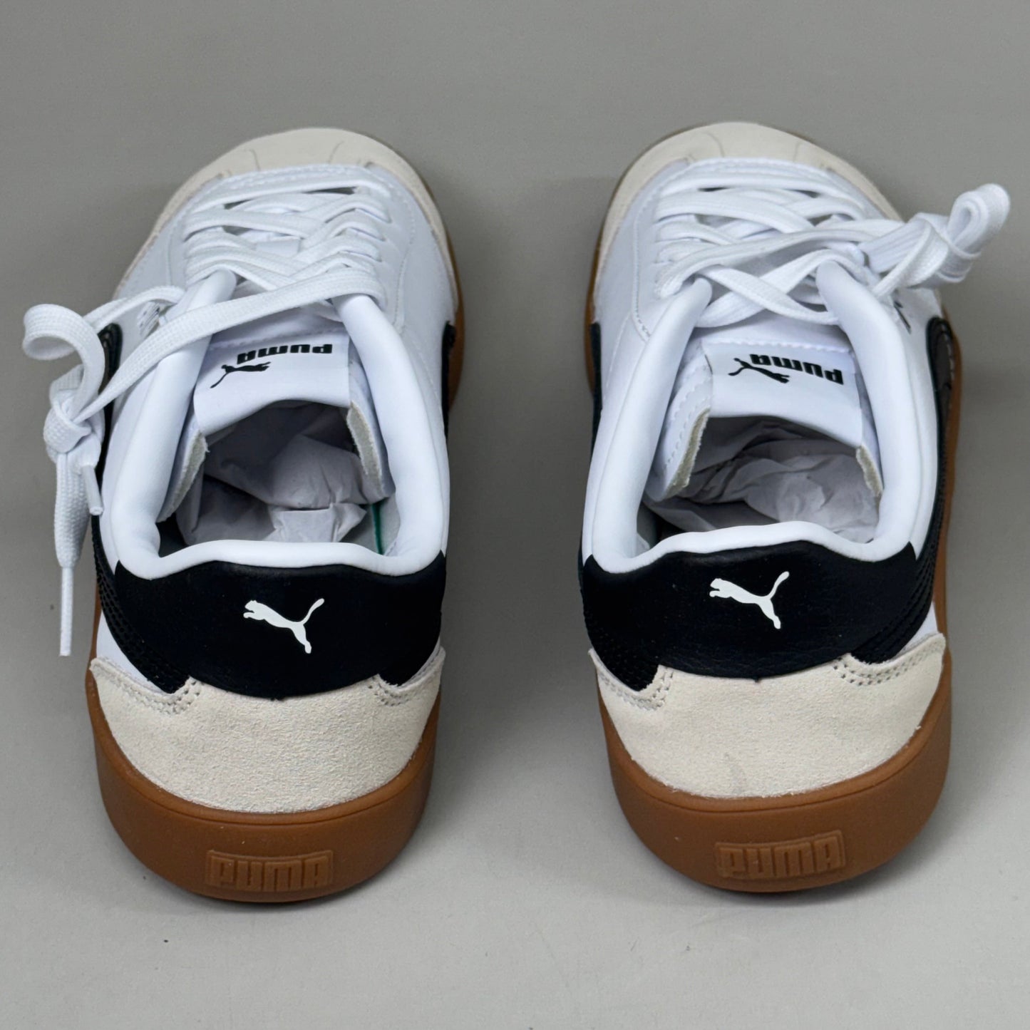 PUMA Club 5v5 Sneaker Suede Rubber Women's Sz 9 White/Black Vapor/Gray 397636