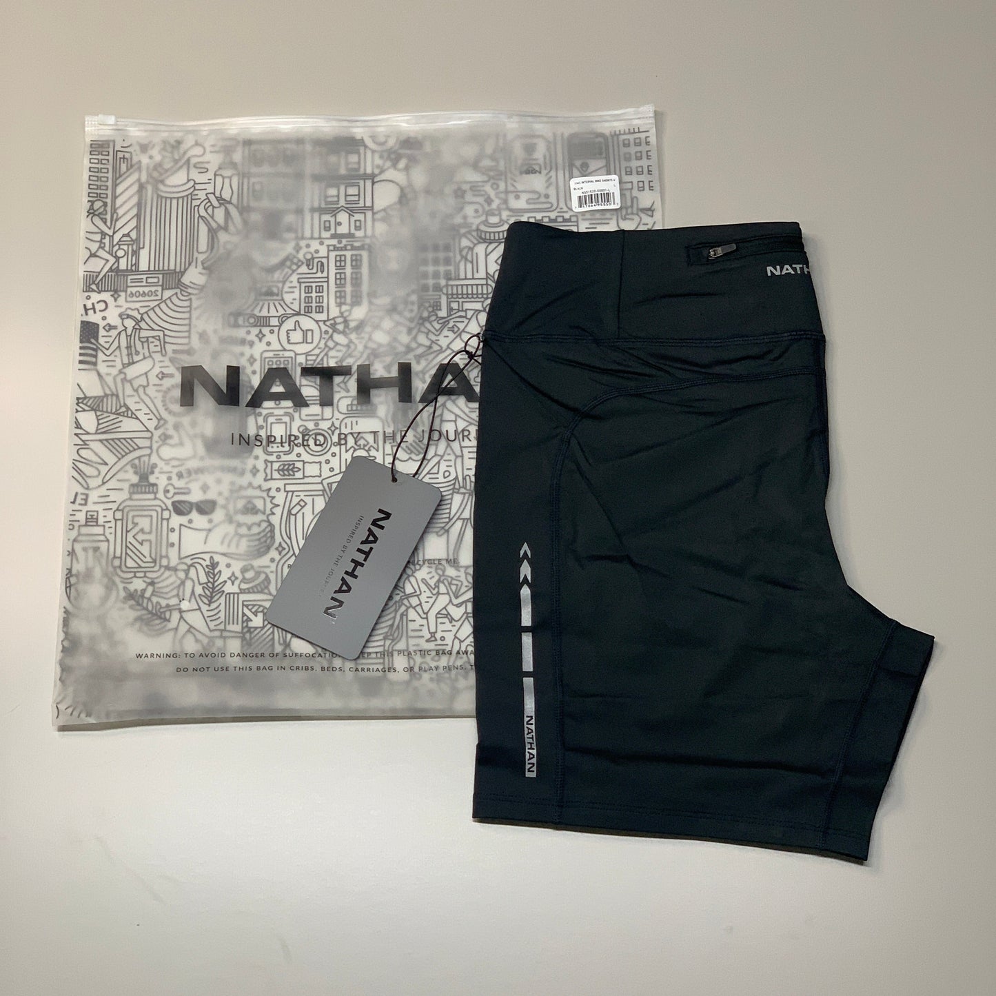 NATHAN Interval 6" Inseam Bike Short Women's Black Size XL NS51520-00001-XL