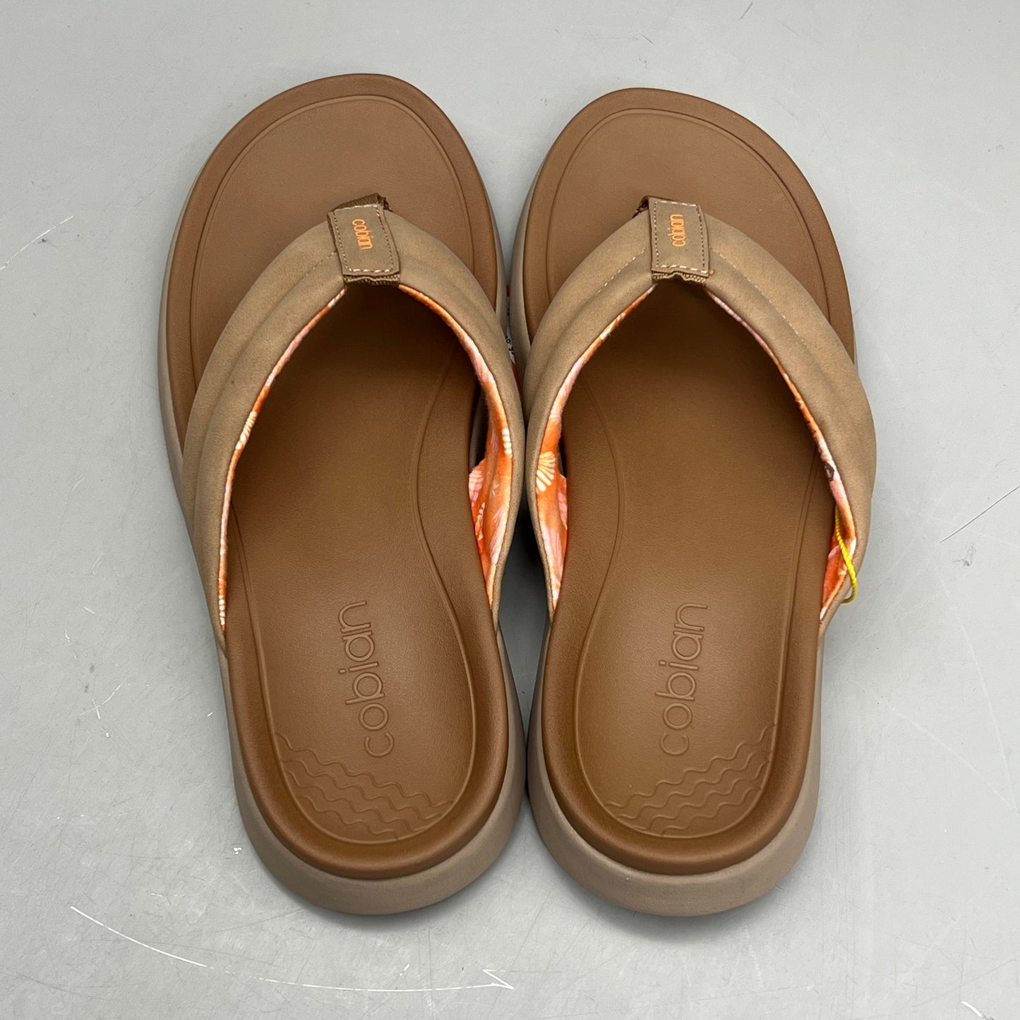 COBIAN Darby Synthetic Suede Strap Sandals Women's Sz 7, EU 37 Tan DAR24-230-7