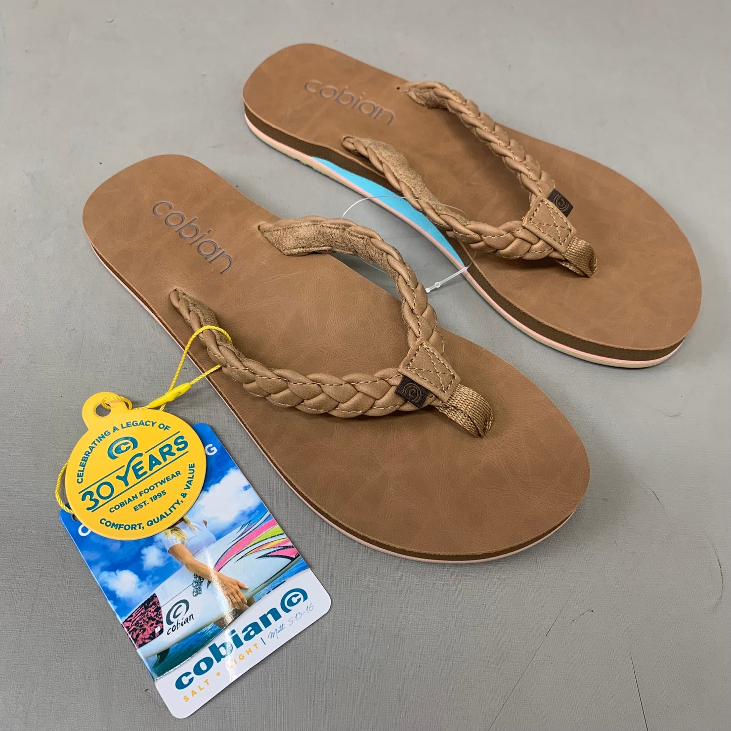 COBIAN Braided Pacifica Sandals Women's SZ 6, EU 41 TAN BBP23-230-6