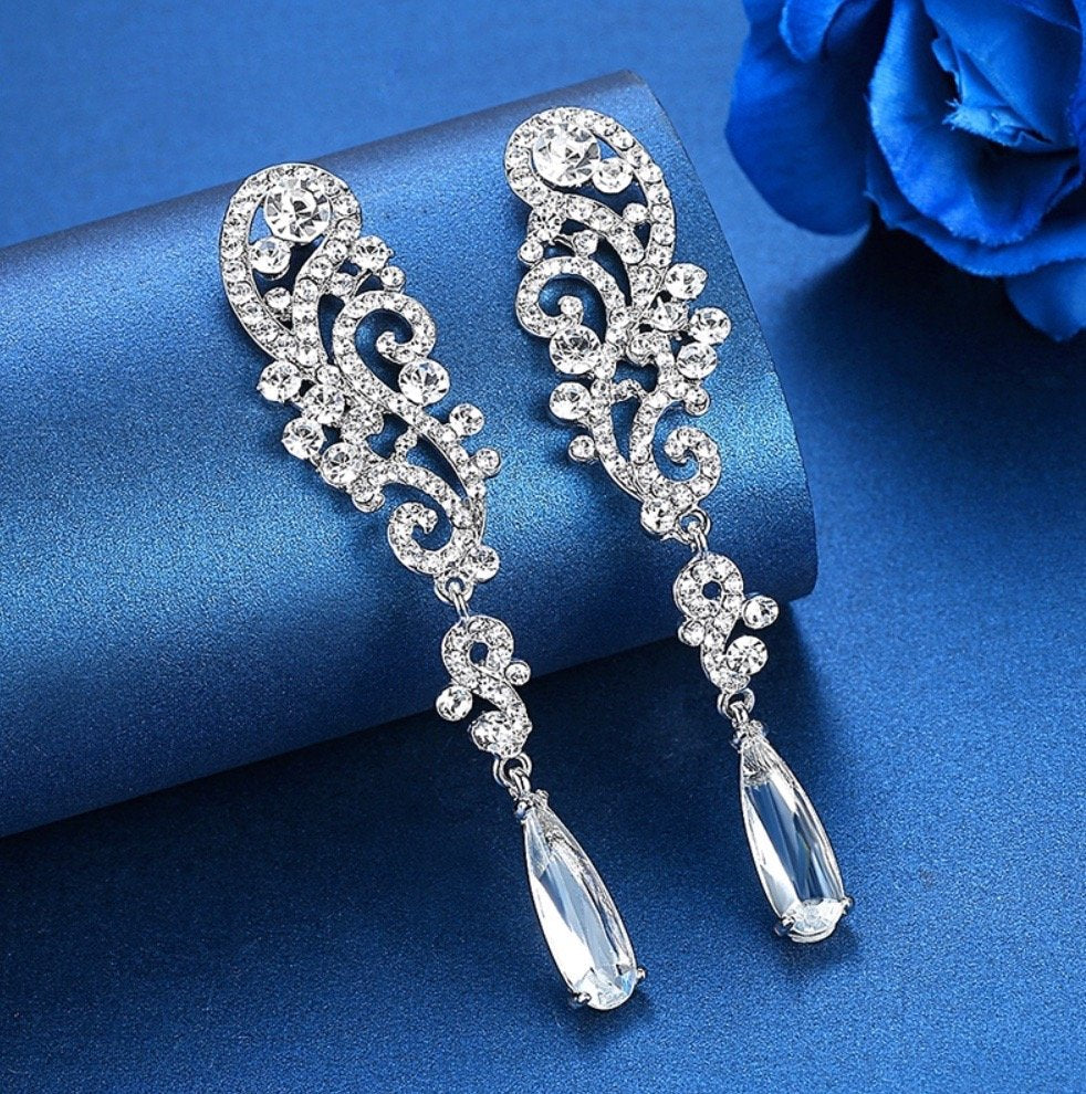 Eileen - Rhinestone Bridal Earrings
