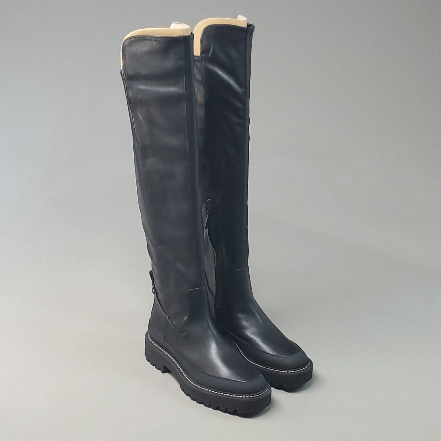 SAM EDELMAN Lerue Nappa Tall Leather Riding Boots Women's Sz 6.5 M Black H8522L1001 (New)