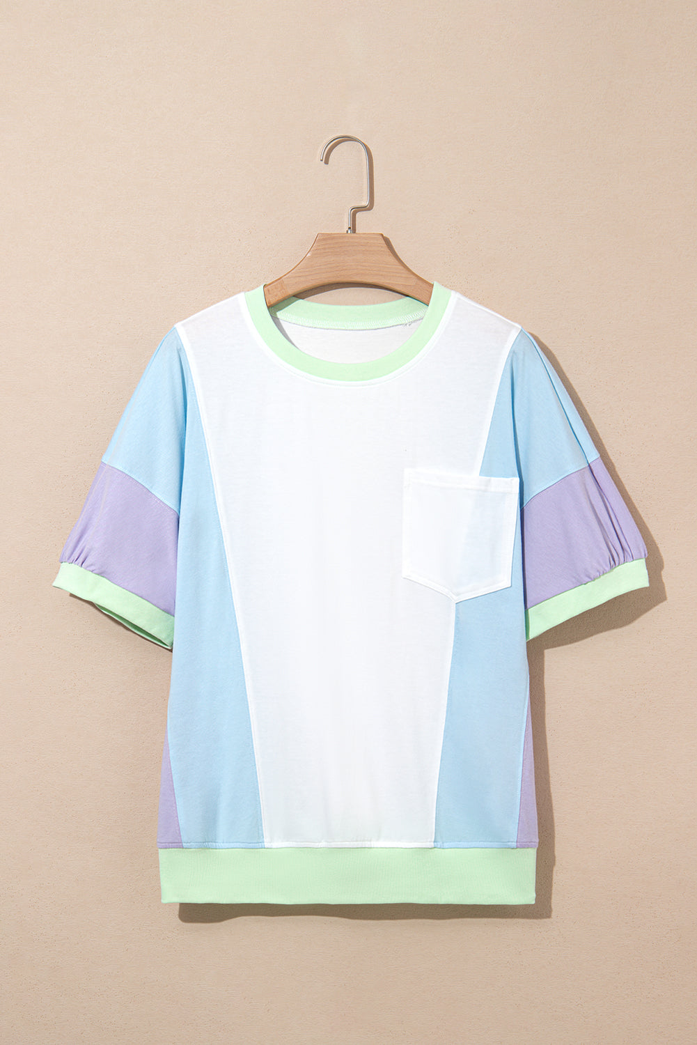 Colorblock Patchwork Oversized Tee
