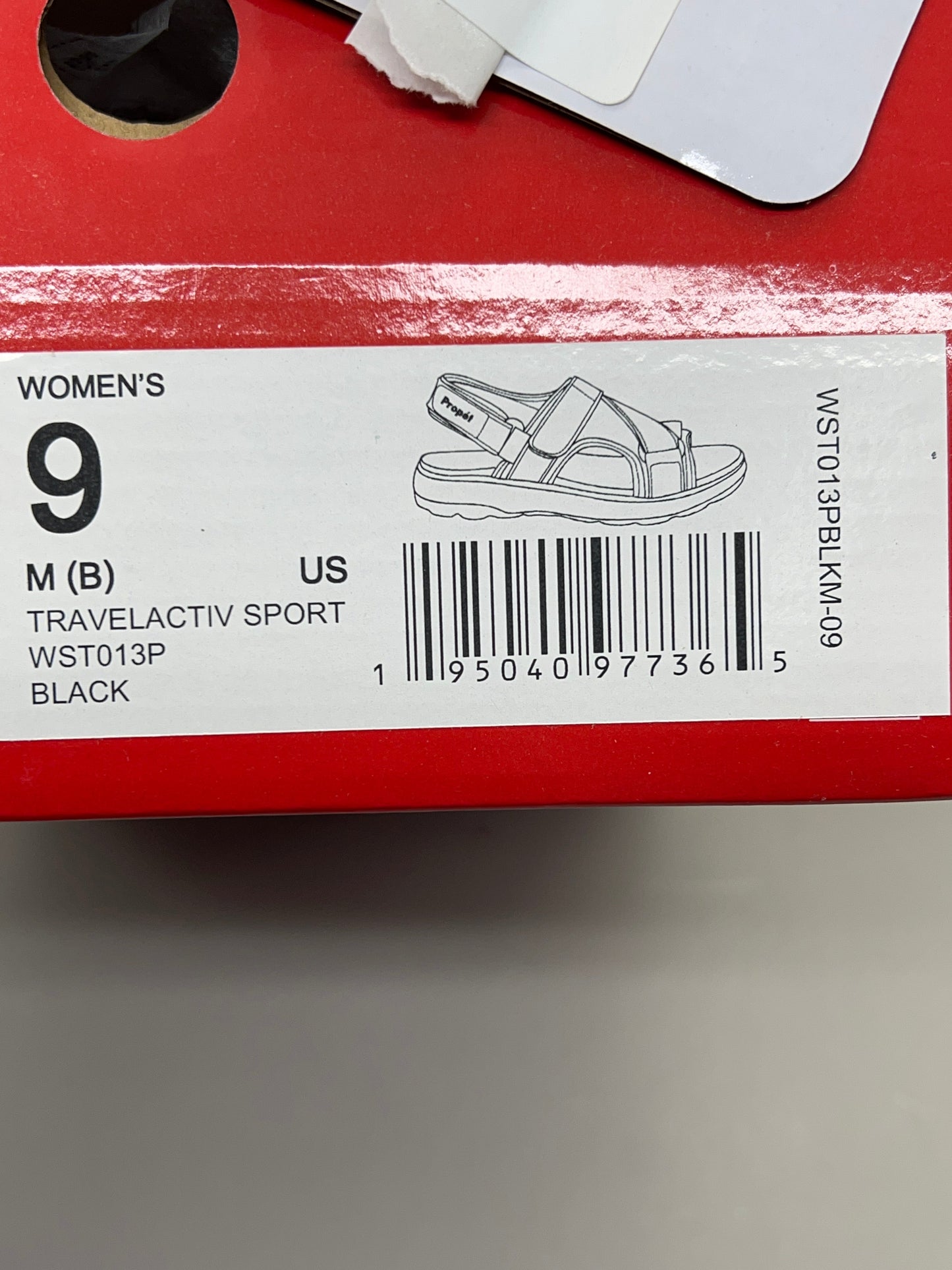 PROPET Travel Activ Sport Lightweight Women's Sz 9 M(B) Black/White As-is WST013P