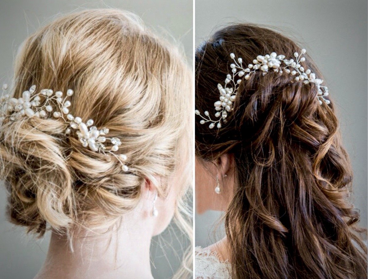 Blanca - Pearl and Crystal Bridal Hair Pin - Set of 3