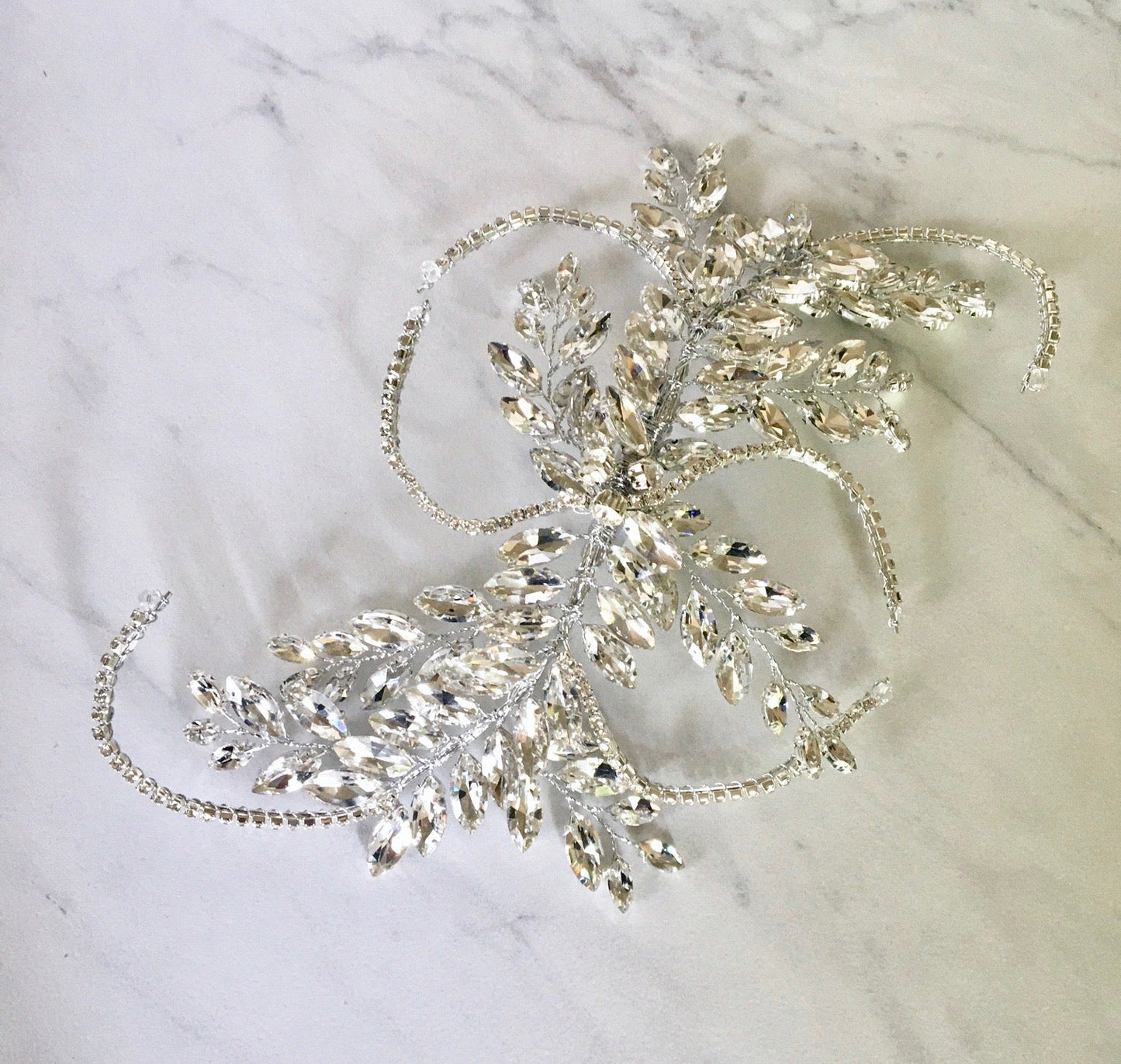 "Dacia" - 1920s Style Silver Bridal Hair Accessory