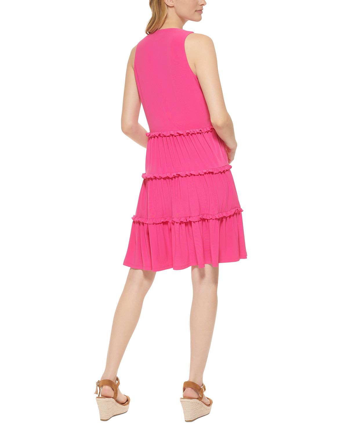 Tommy Hilfiger Women's Tiered Jersey Shift Dress Pink Size 8