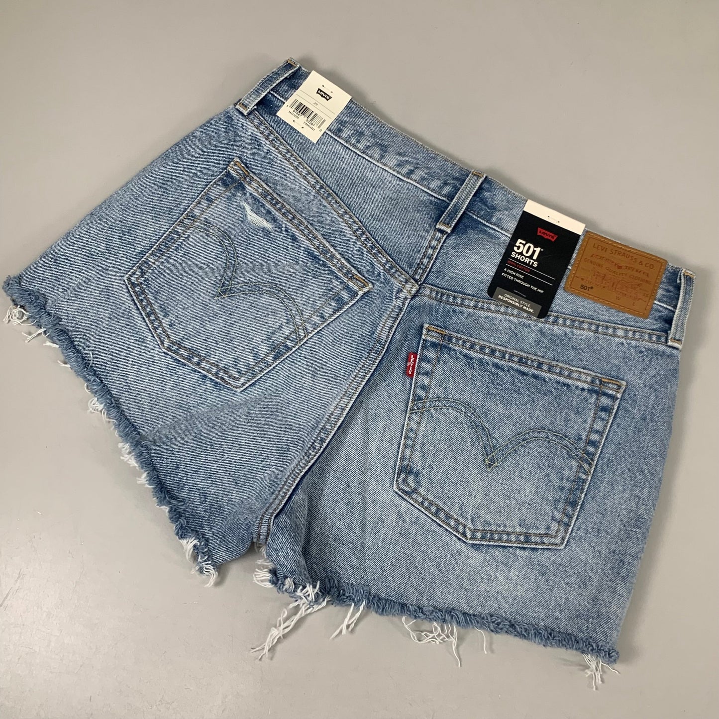 LEVIS 501 Original Fit High Rise Shorts Medium Wash Women's Sz 29 Mega Vibe Blue