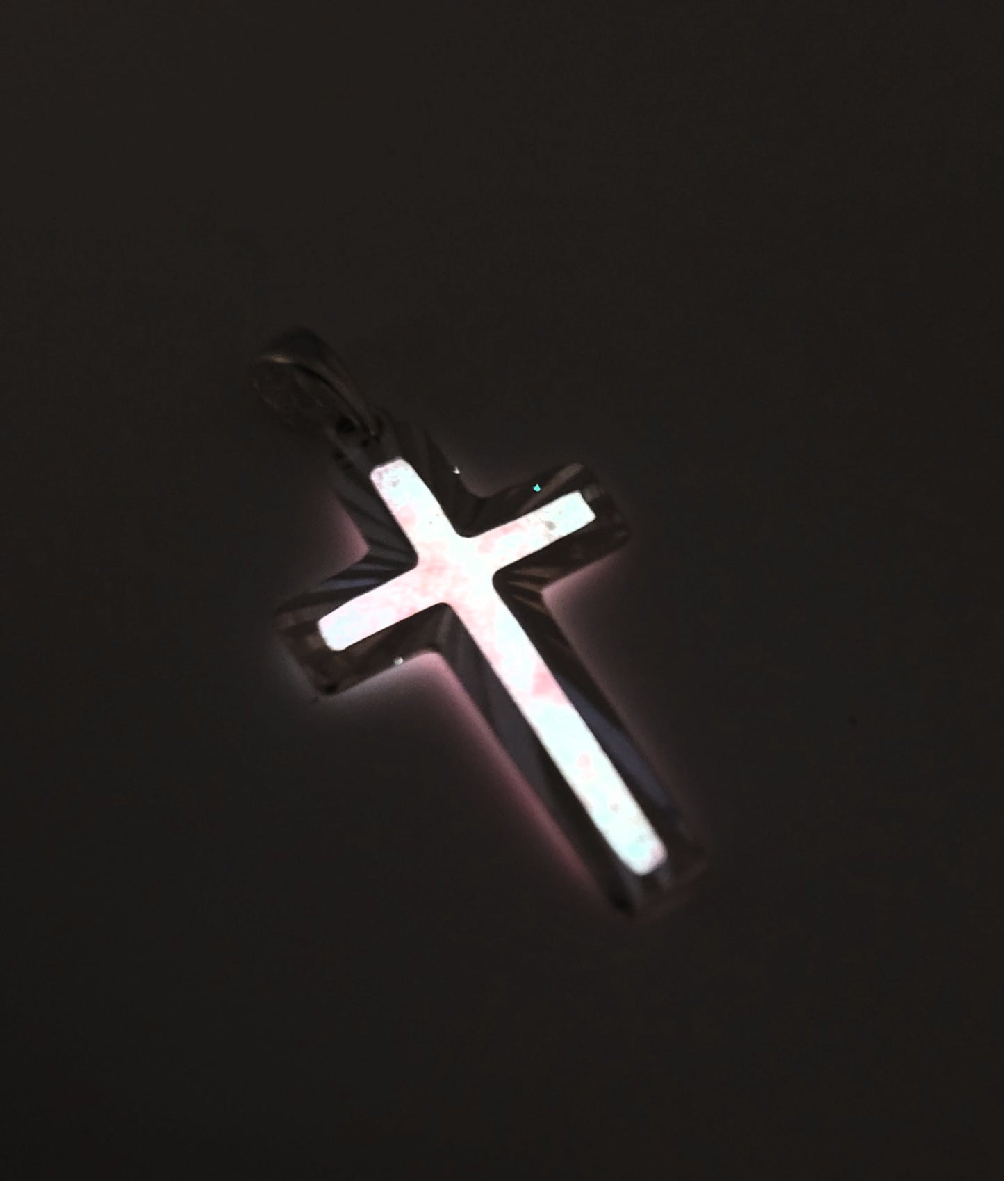 Sterling Sliver Cross Pink & Glow