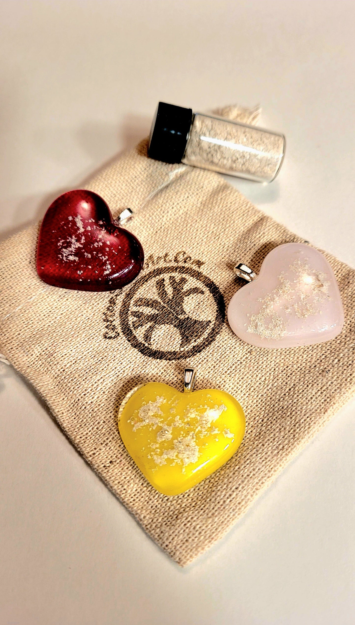 Ash Infused Pink Glass Memorial Necklace