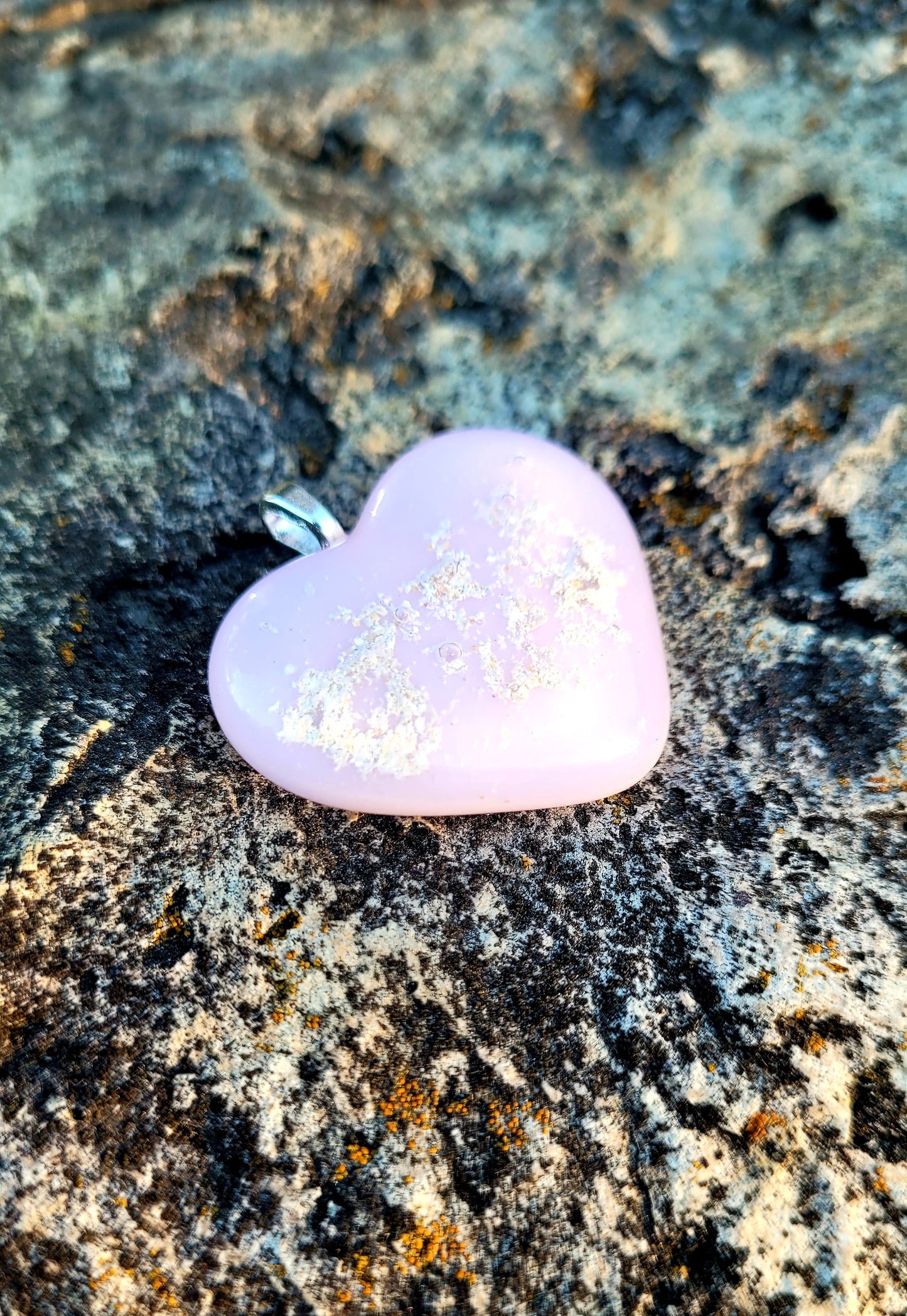 Ash Infused Pink Glass Memorial Necklace