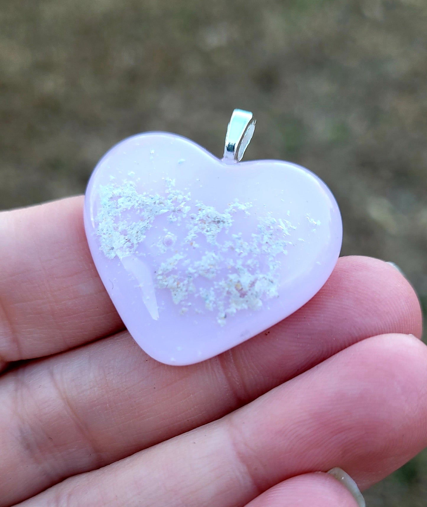 Ash Infused Pink Glass Memorial Necklace