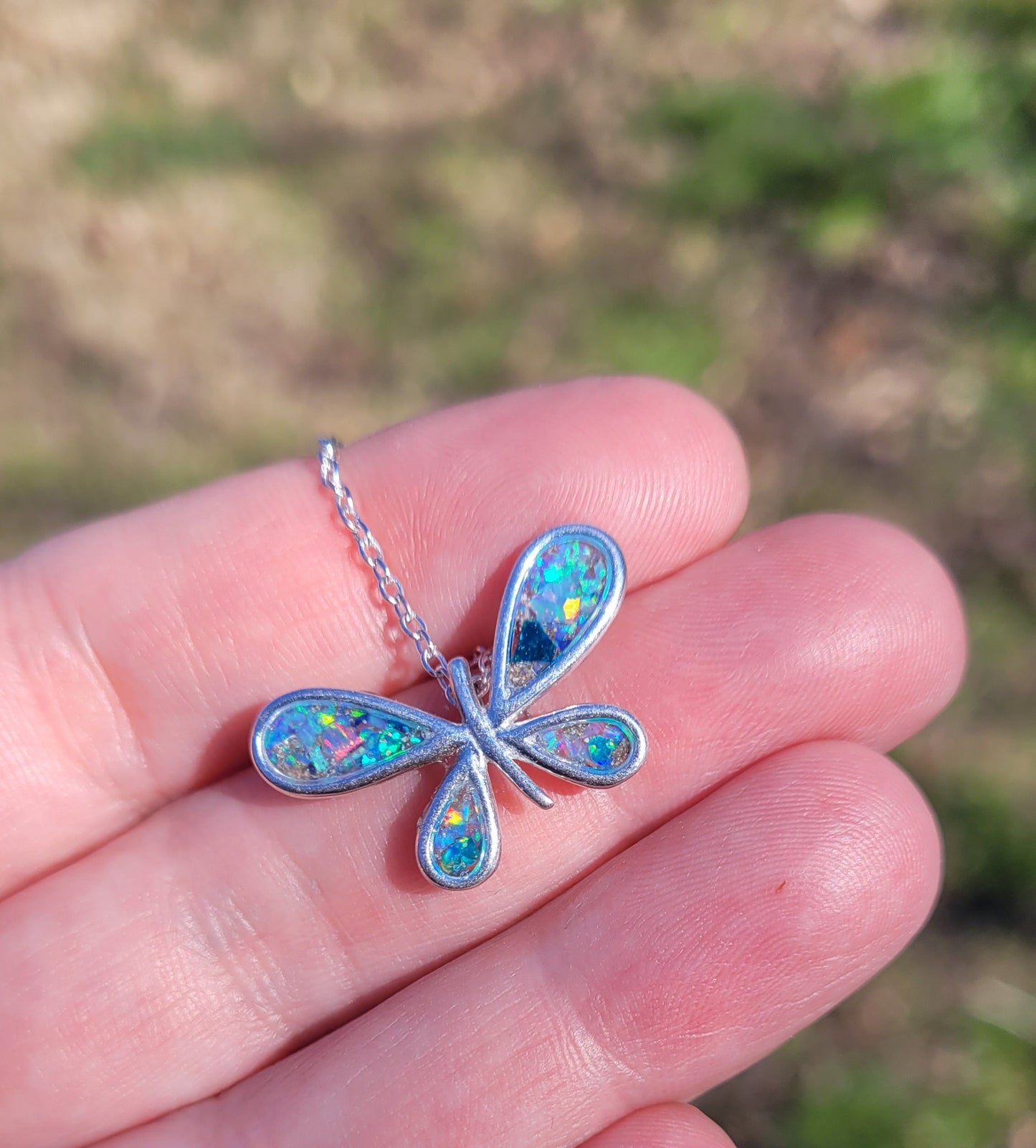 Sterling Silver Butterfly Memorial Pendant