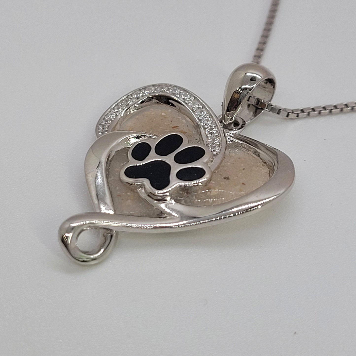 Heart and Paw Cremation Necklace