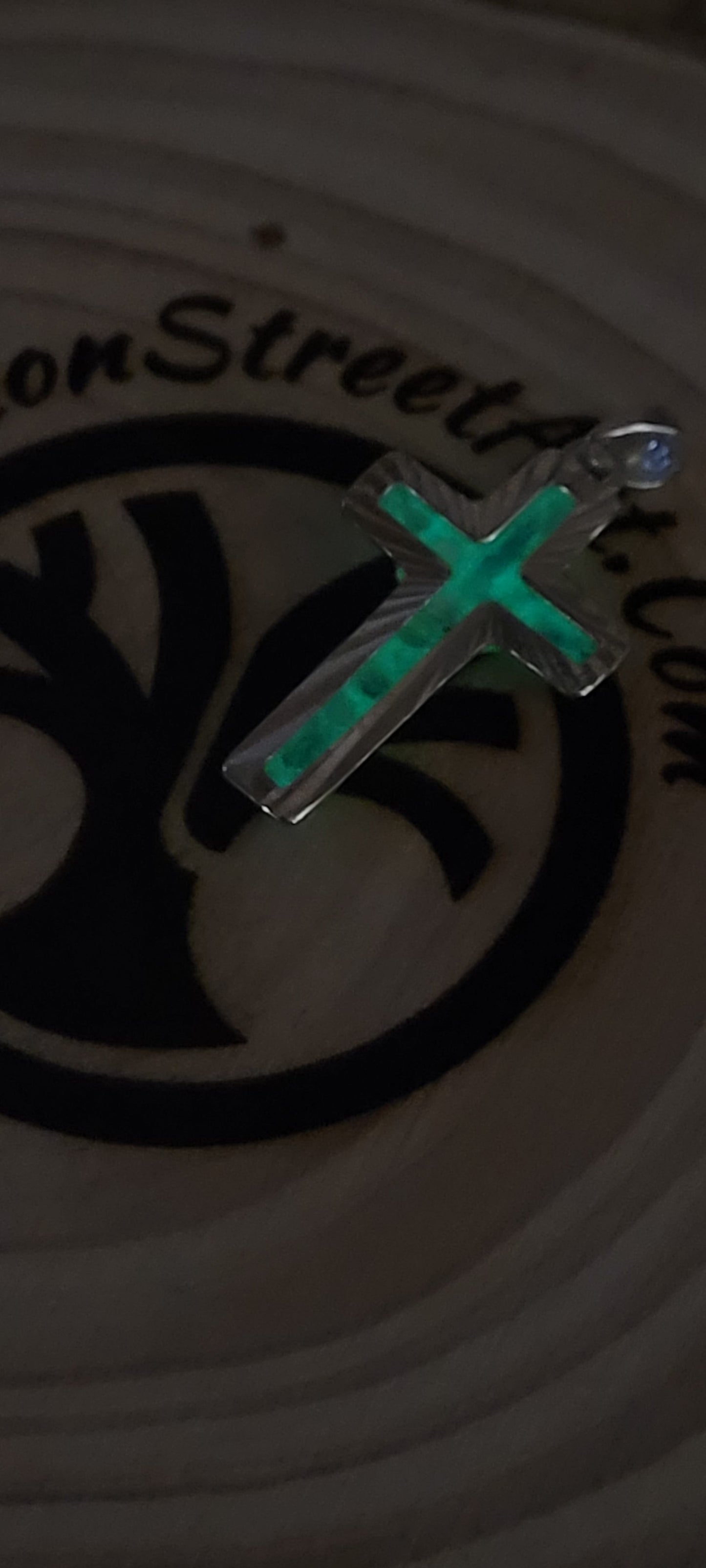 Sterling Silver Cross Pendant * Cremation Ash & Opals