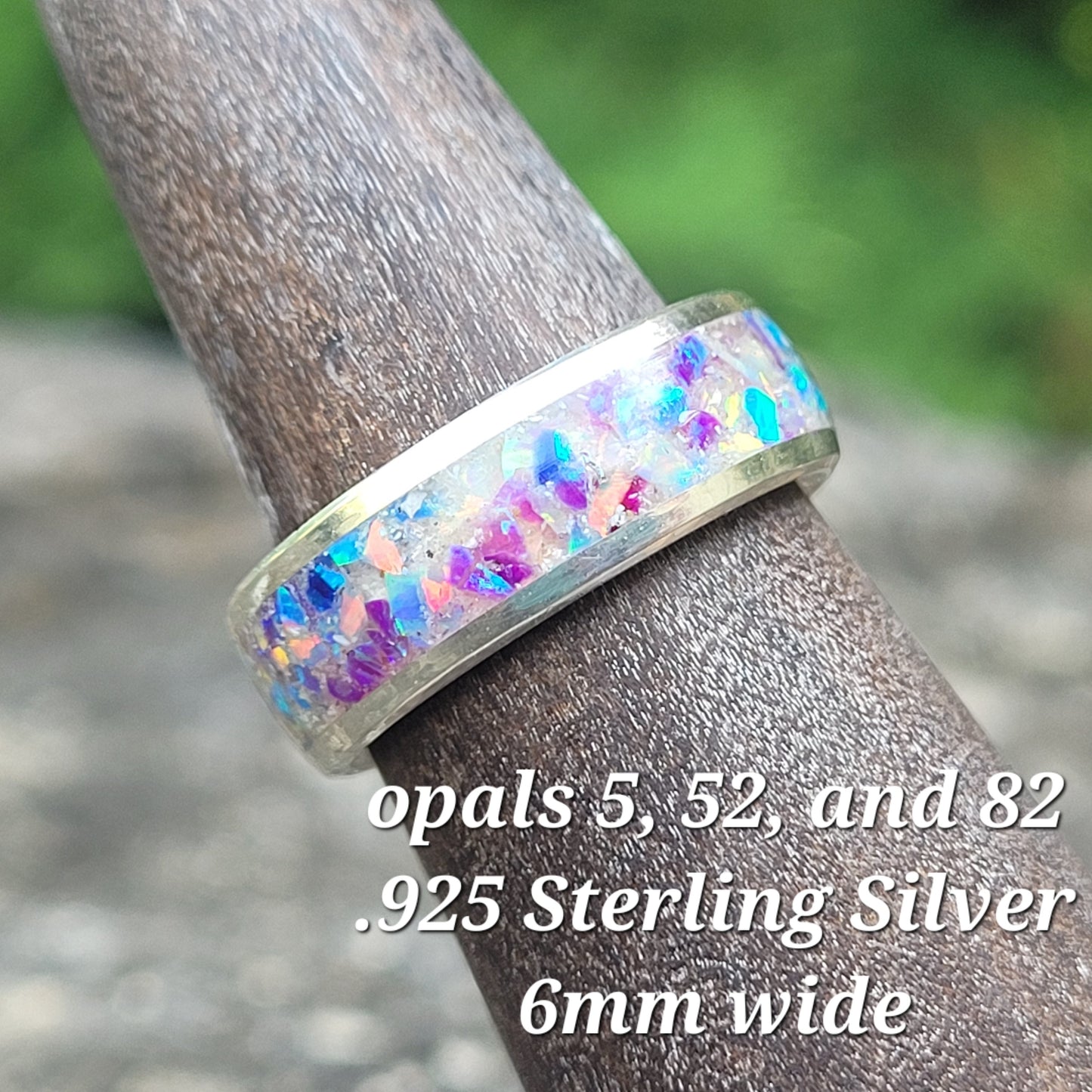 Sterling Silver, Opal & Ash Memorial Ring