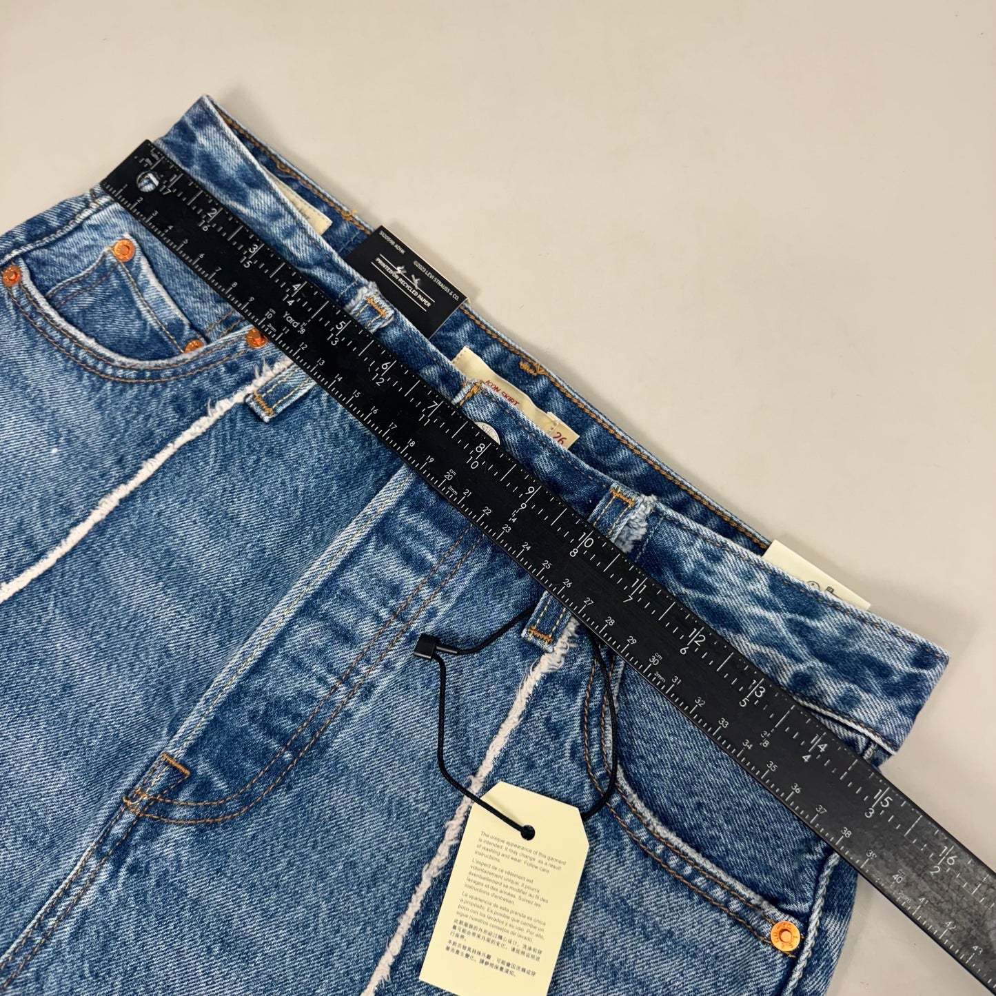 LEVIS Recrafted Icon Skirt Mid Rise Original Women's Sz 26 Novel Notion Med Wash