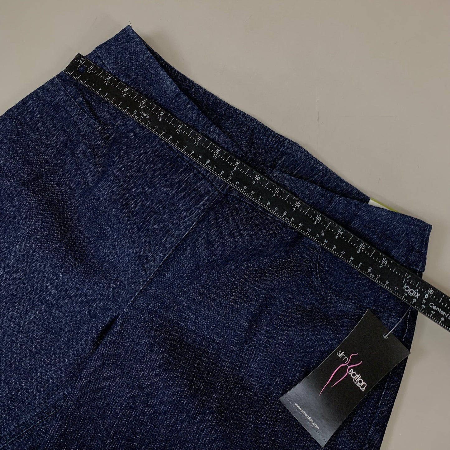 MULTIPLES Ankle Pants Petite Women's Sz 14 Denim M2623P