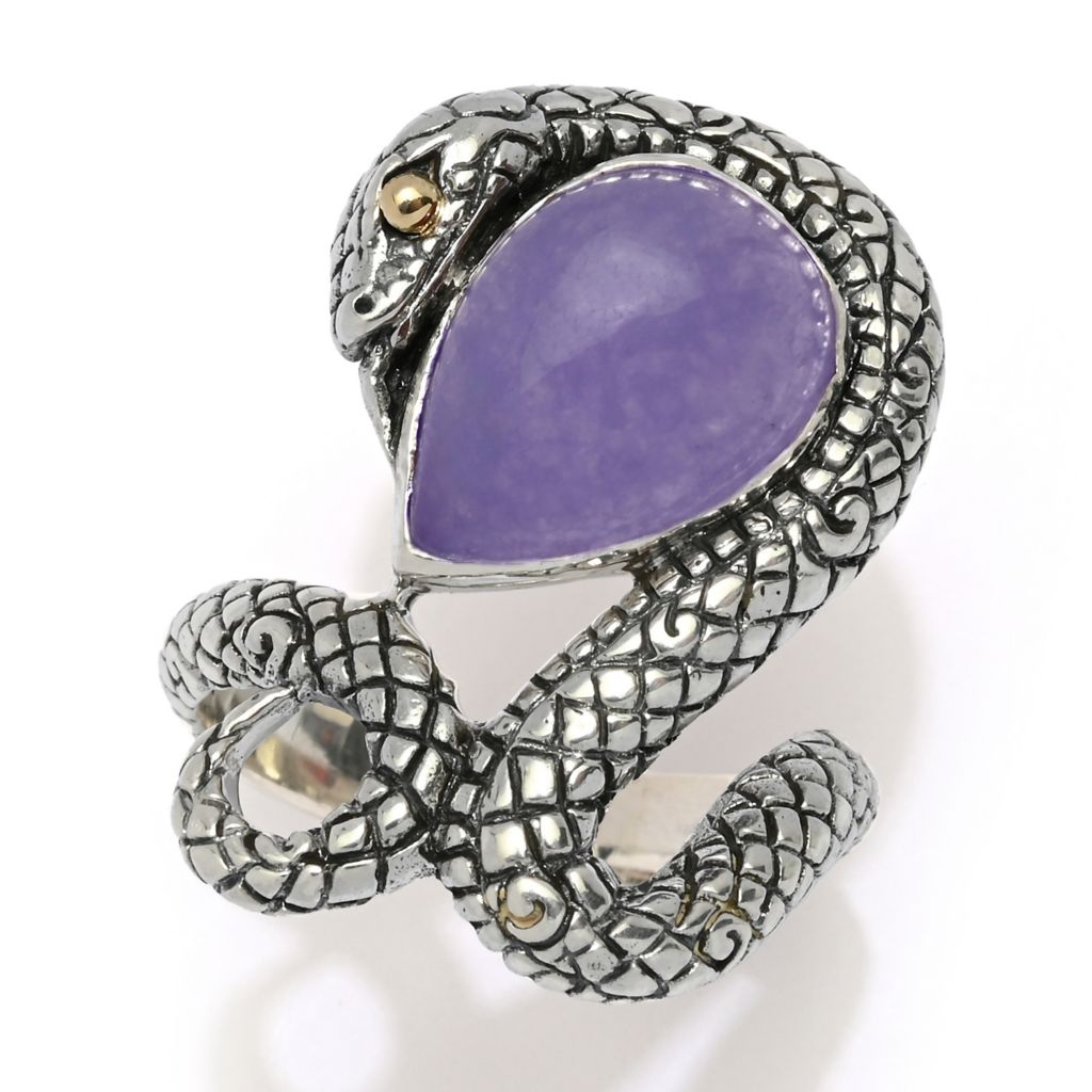 Artisan Silver by Samuel B. Choice of 14x10mm Gemstone Year of the Snake Ring
