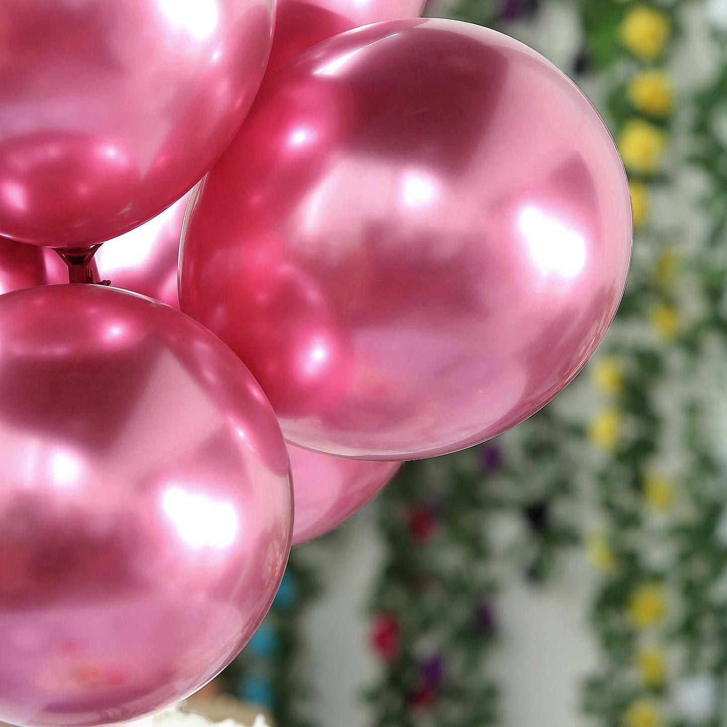 50 Pink Metallic Chrome Balloons - Shiny Latex 12" Thicken For Wedding, Birthday Party, Baby Shower, New Years, Graduation & Sweet 16