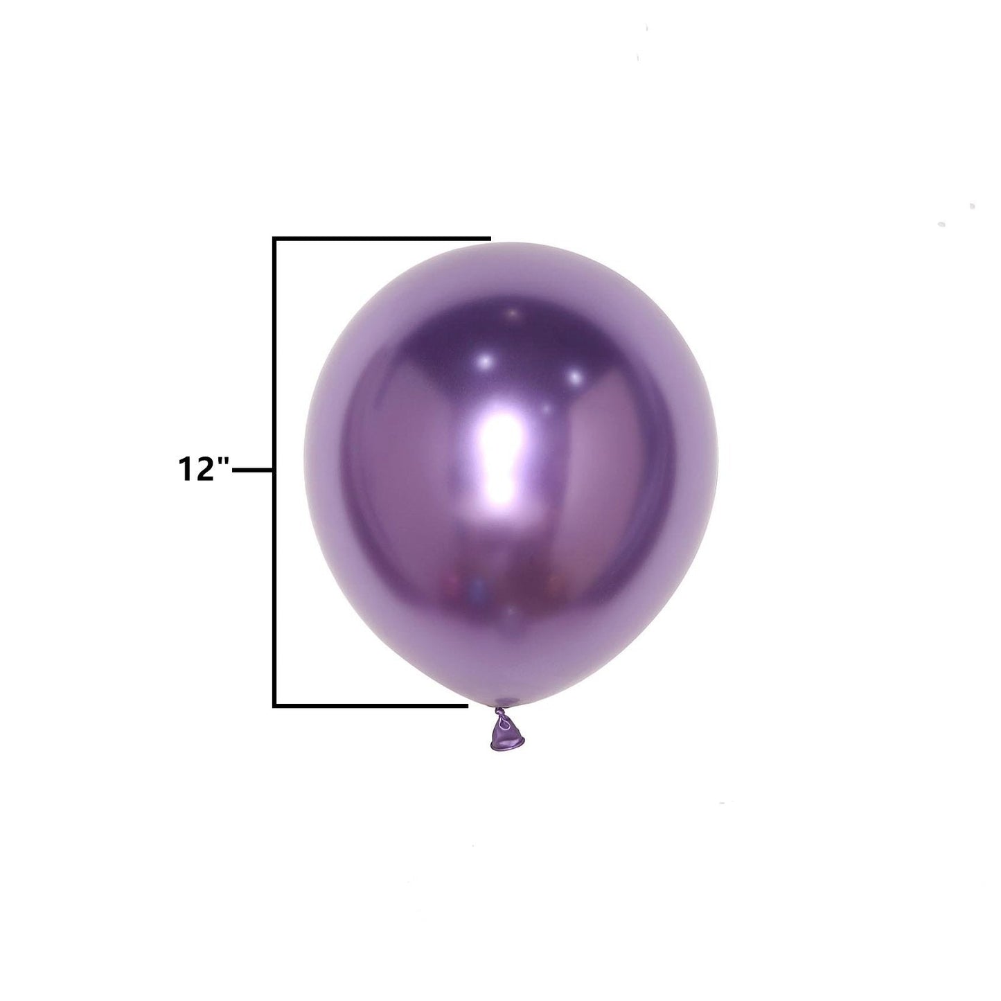 50 Purple Metallic Chrome Balloons - Shiny Latex 12" Thicken For Wedding, Birthday Party, Baby Shower, New Years, Graduation & Sweet 16