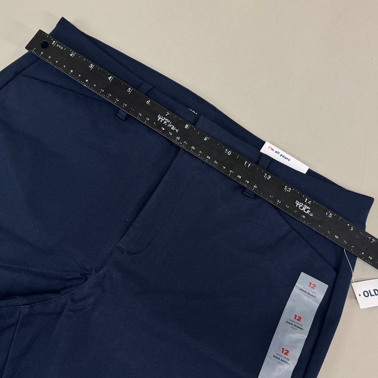 OLD NAVY High Waisted Pixie Skinny Ankle Pants Women's Sz 12 In The Navy 3139011958