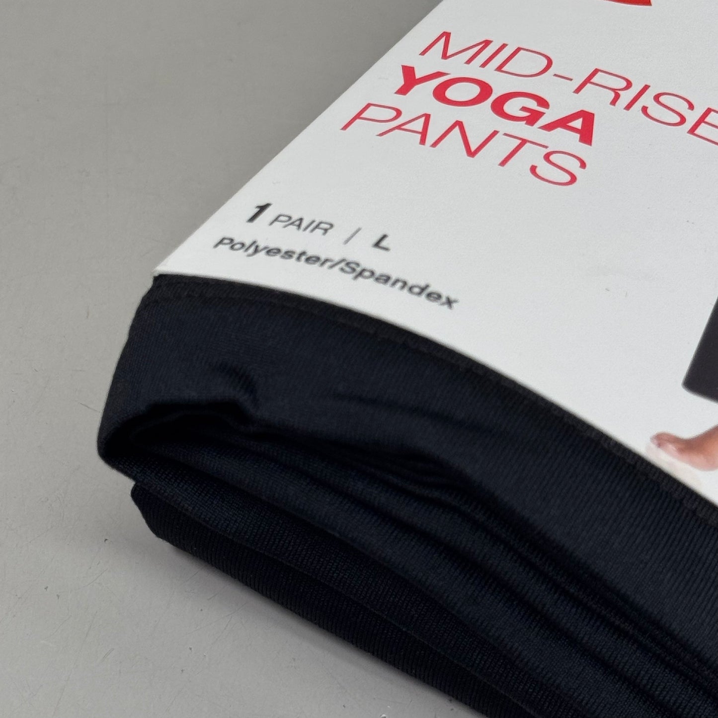 HANES (2 PACK) Mid-Rise Yoga Pants Polyester Spandex Women's Sz L Black 441985