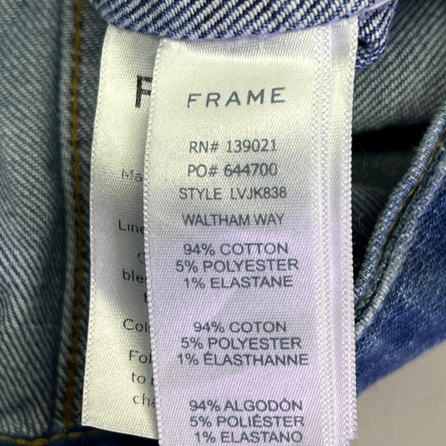 FRAME DENIM Button Cuffs Soft Jacket Women's Sz M Medium Blue Wash