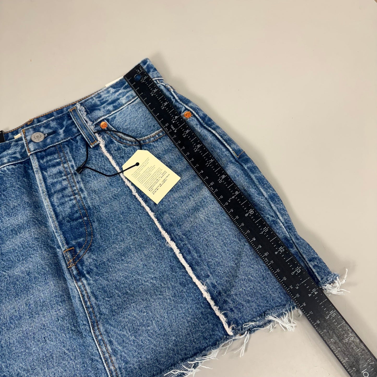 LEVIS Recrafted Icon Skirt Mid Rise Original Women's Sz 26 Novel Notion Med Wash