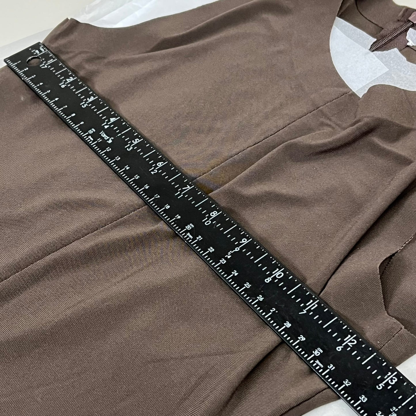 NORMA KAMALI Sleeveless Catsuit w/ Footsie Hidden Zip Women's Sz XS/34 Chocolate