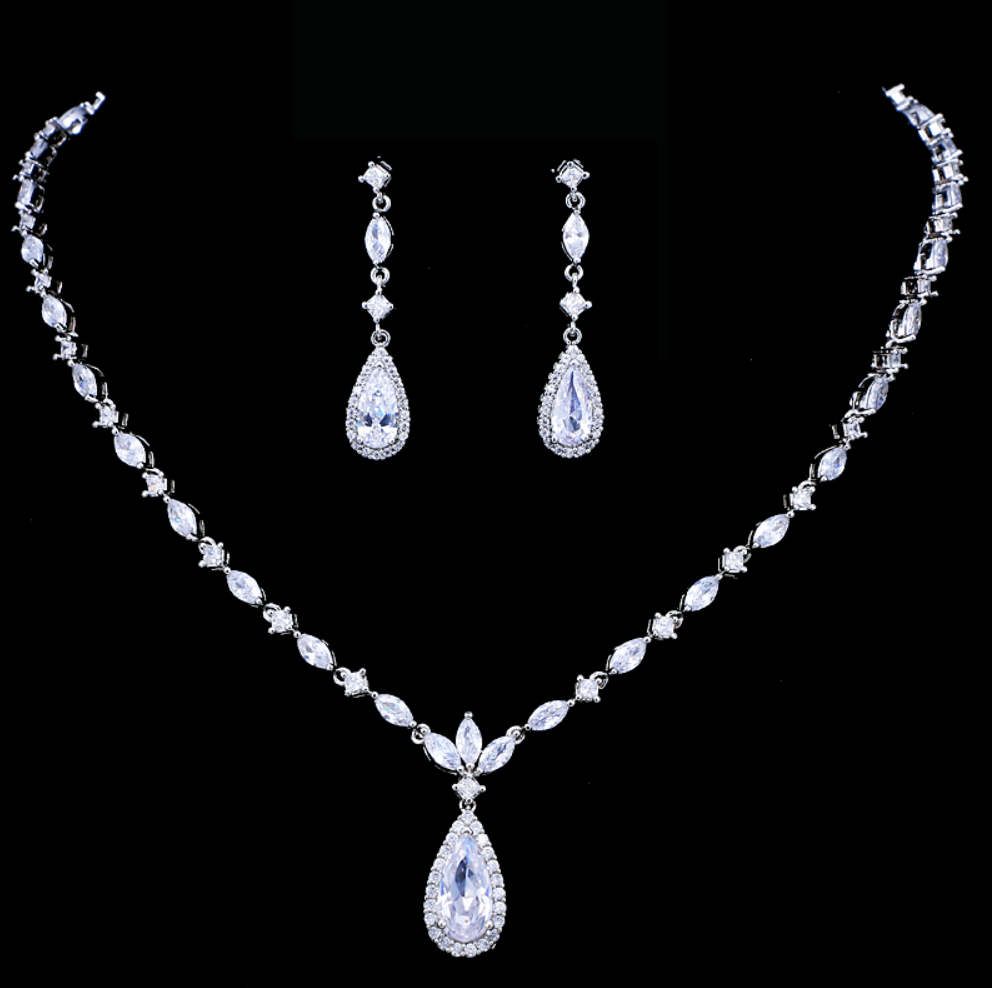 Cynthia - Silver Cubic Zirconia Bridal Jewelry Set
