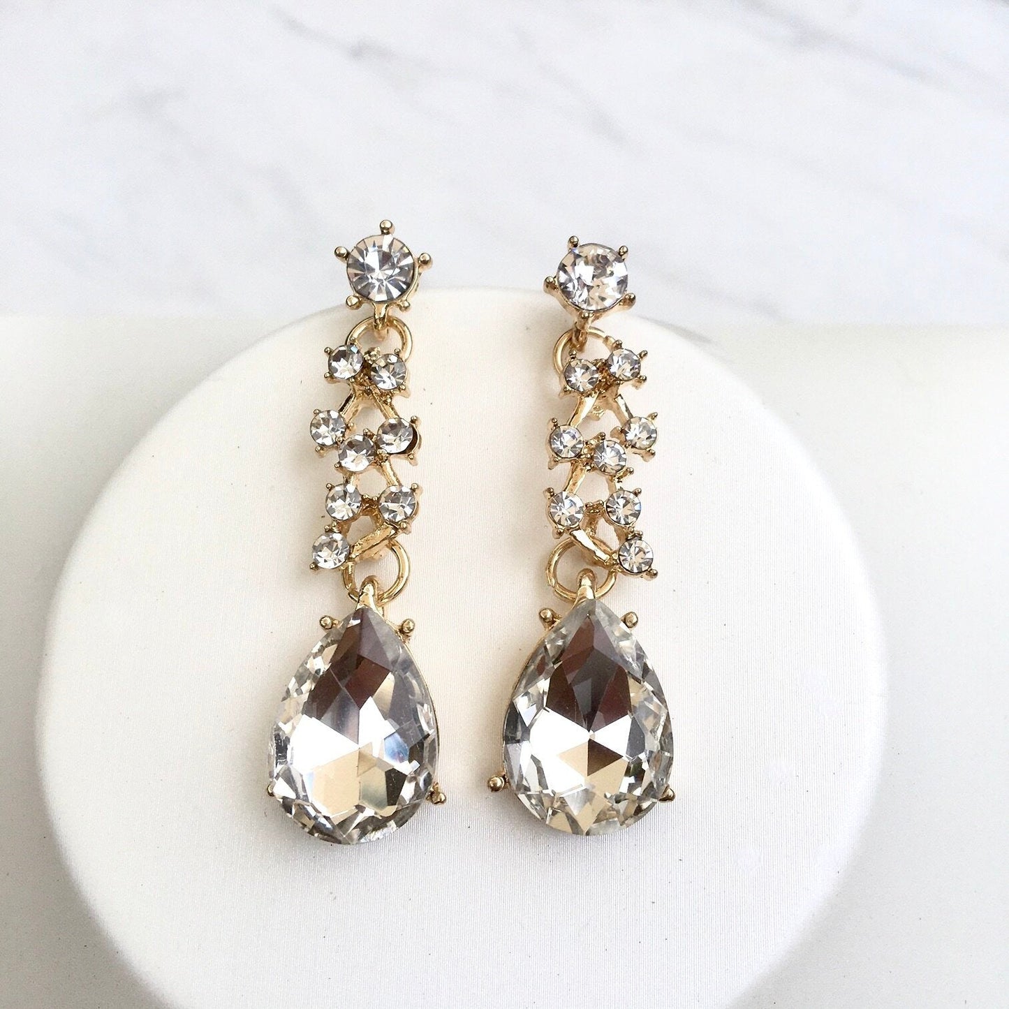 Pamela - Bridal 3-Piece Jewelry Set With Tiara - Available in Gold and Silver