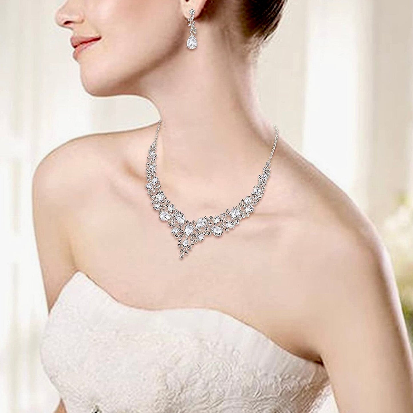 Pamela - Bridal 3-Piece Jewelry Set With Tiara - Available in Gold and Silver