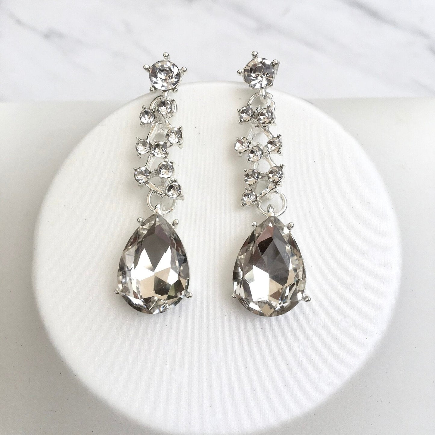 Pamela - Bridal 3-Piece Jewelry Set With Tiara - Available in Gold and Silver